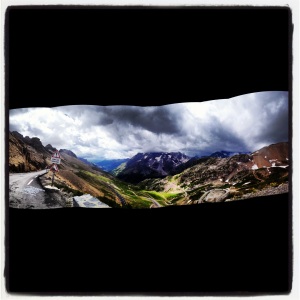 View from the Col du Galibier towards Col du Lautaret