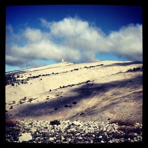 Looking up at Mont Ventoux
